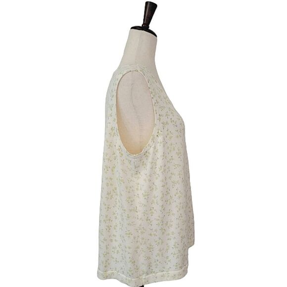 Elizabeth By Liz Claiborne Cream Floral Patterned Sleeveless Sweater Size 2 - Picture 2 of 7